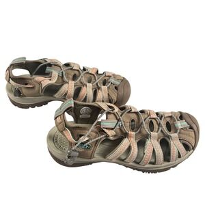 KEEN Whisper Sandals Womens 7.5 Brown Waterproof Sport Hiking Orange Taupe